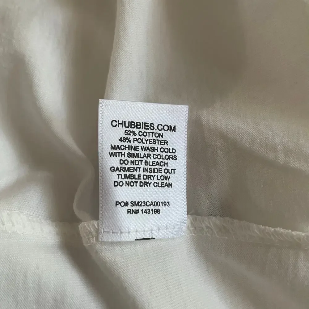 Chubbies Tee Shirt Graphic Short Sleeve White Size Medium - Picture 9 of 9